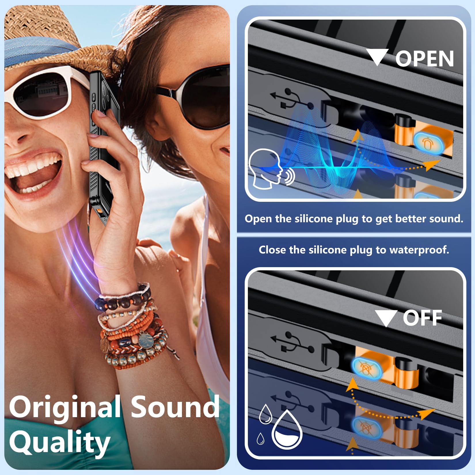 Foto 7 | Funda De Teléfono Temdan Impermeable Con Lente Para Samsung Galaxy S24+ - Venta Internacional.
