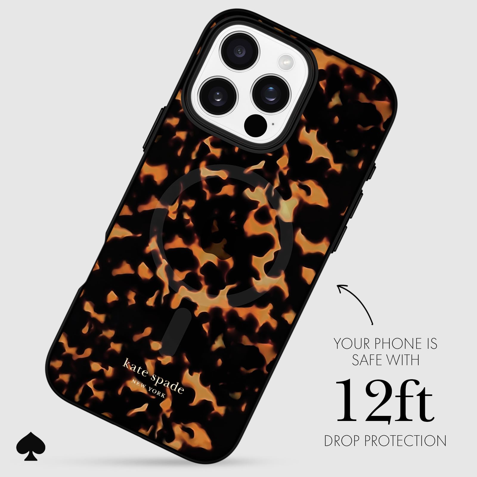 Foto 4 pulgar | Funda De Teléfono Kate Spade New York Para Iphone 16 Pro Max Tortoise - Venta Internacional.