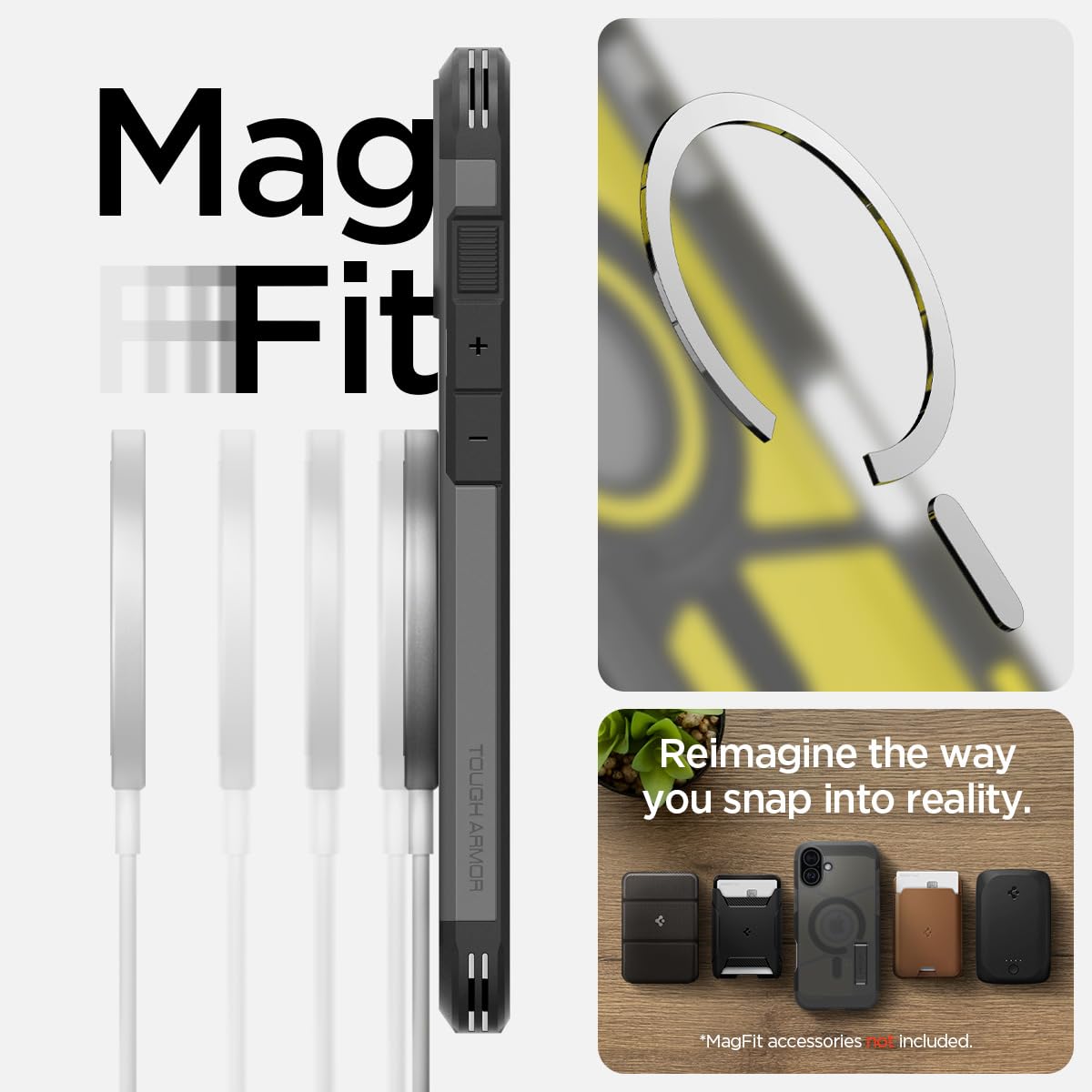 Foto 3 | Funda Spigen Tough Armor (ai) Magfit Para Iphone 16 Frost, Color Negro - Venta Internacional.