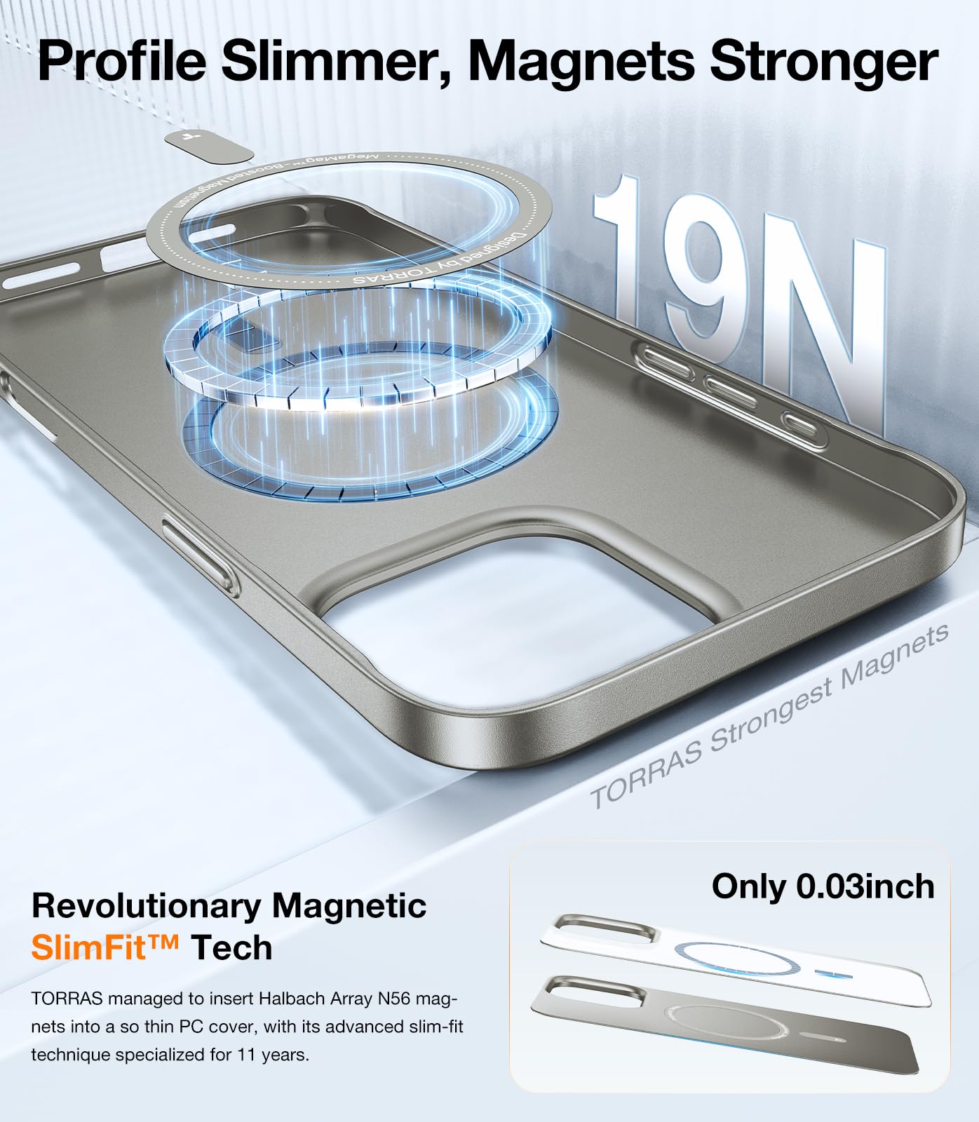 Foto 5 pulgar | Funda De Teléfono Torras Magnetic Slim Fit Para Iphone 16 Pro - Venta Internacional.