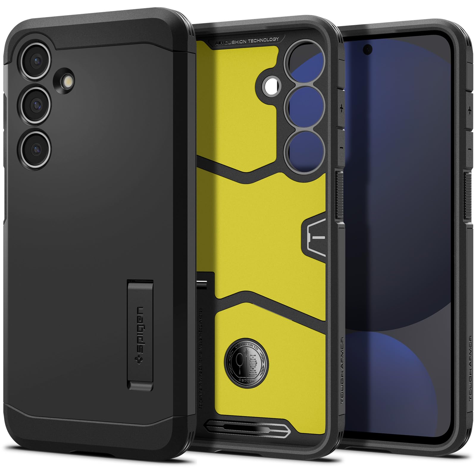 Funda Spigen Tough Armor Para Galaxy S24 Fe Con Soporte, Color Negro - Venta Internacional.