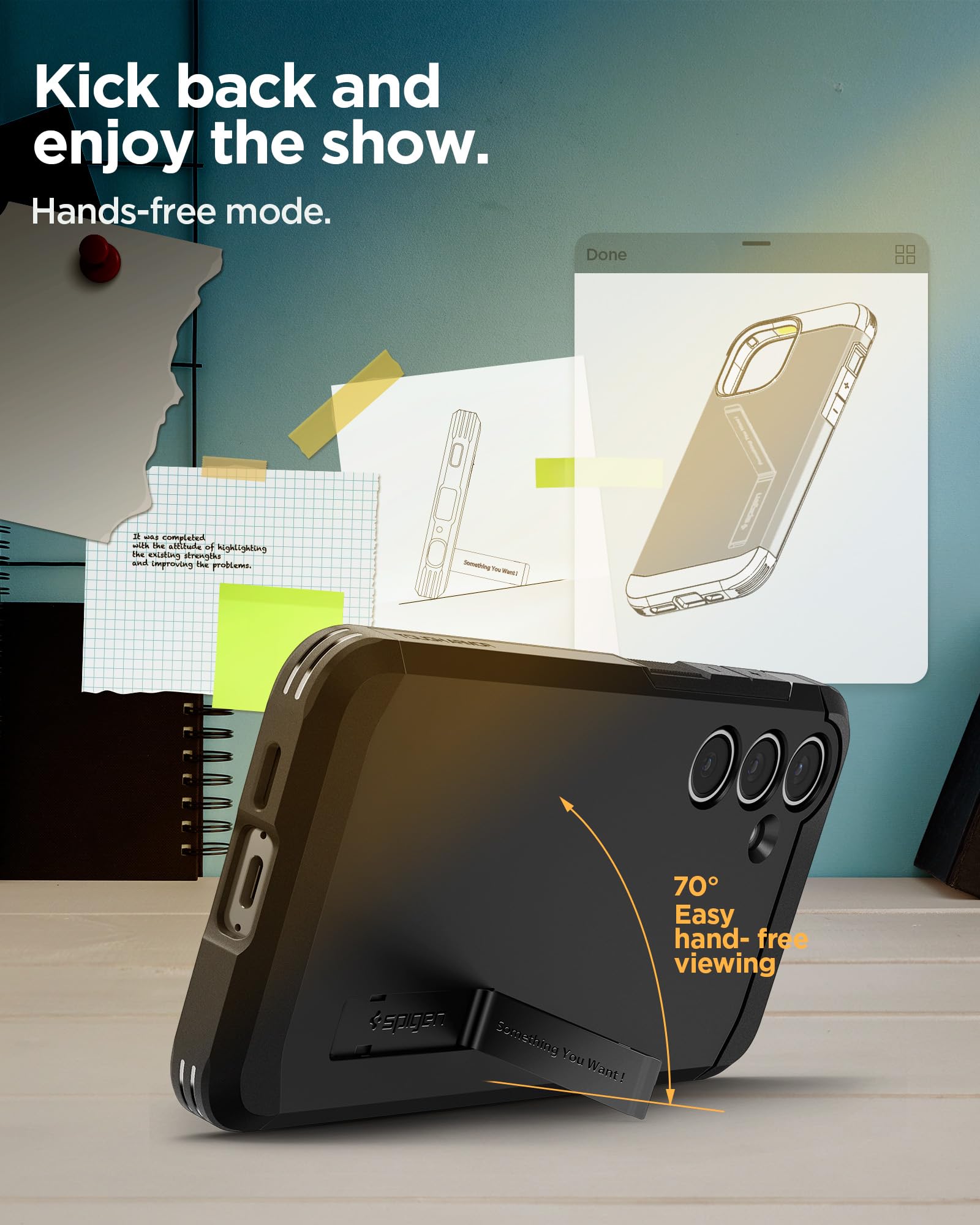 Foto 6 pulgar | Funda Spigen Tough Armor Para Galaxy S24 Fe Con Soporte, Color Negro - Venta Internacional.