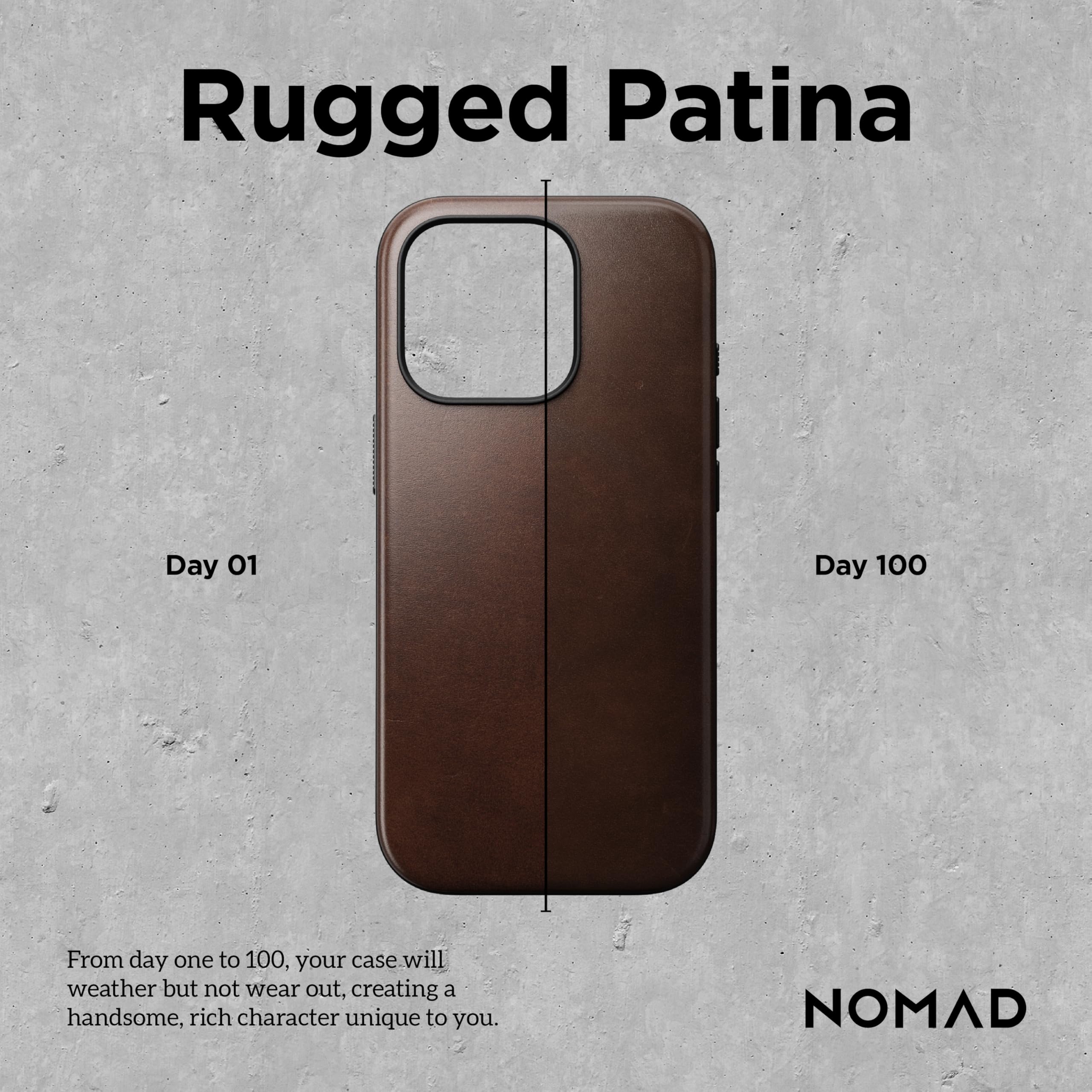 Foto 3 pulgar | Funda De Piel Para Iphone 16 Pro Nomad Modern Rustic Brown - Venta Internacional.