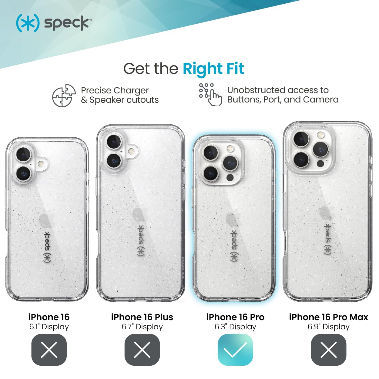 Foto 4 pulgar | Funda De Teléfono Speck Clear Gemshell Para Iphone 16 Pro - Venta Internacional.
