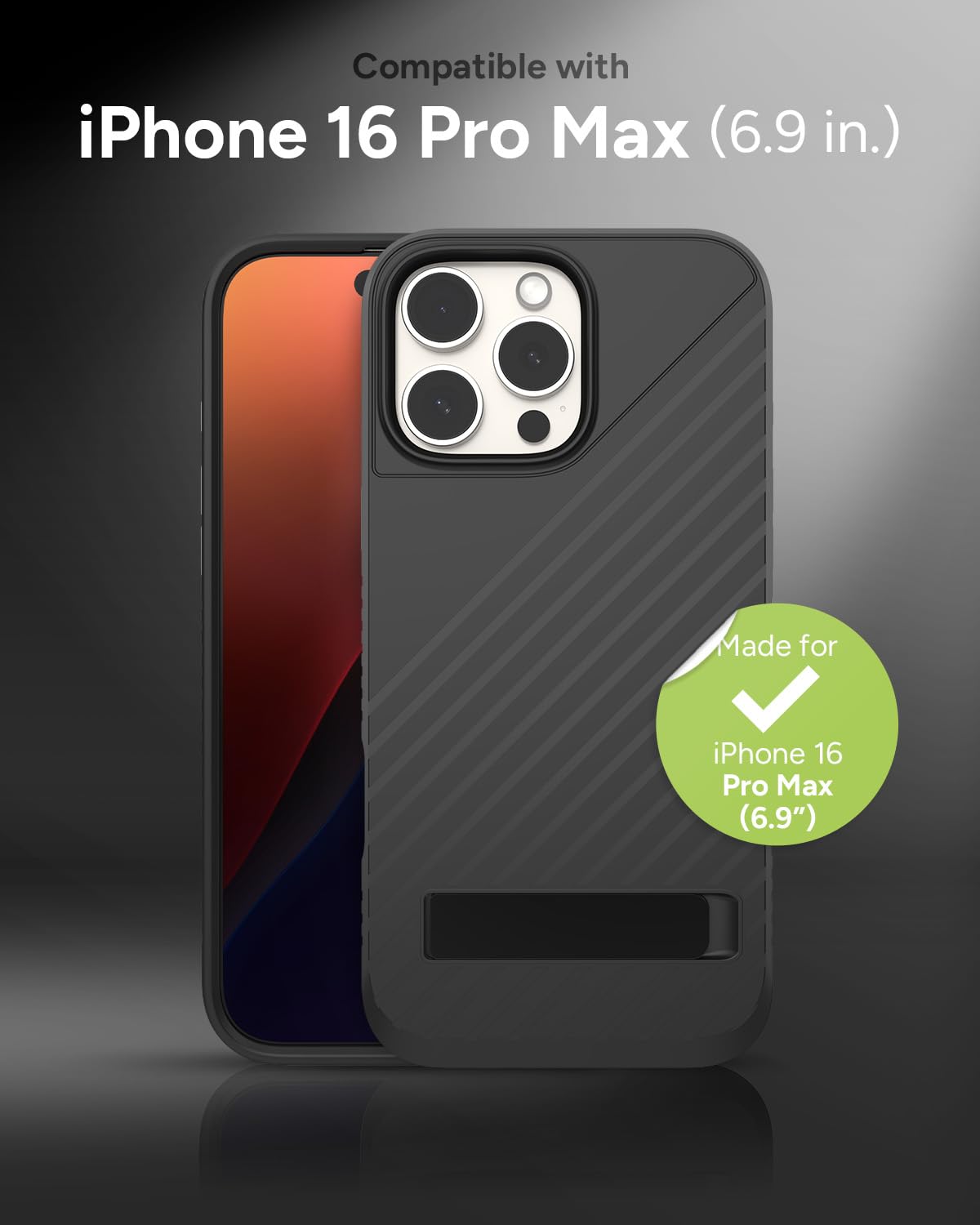 Foto 3 pulgar | Funda Para Teléfono Zagg Denali Snap Con Soporte Para Iphone 16 Pro Max - Venta Internacional.