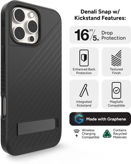 Foto 3 | Funda Para Teléfono Zagg Denali Snap Con Soporte Para Iphone 16 Pro Max - Venta Internacional.