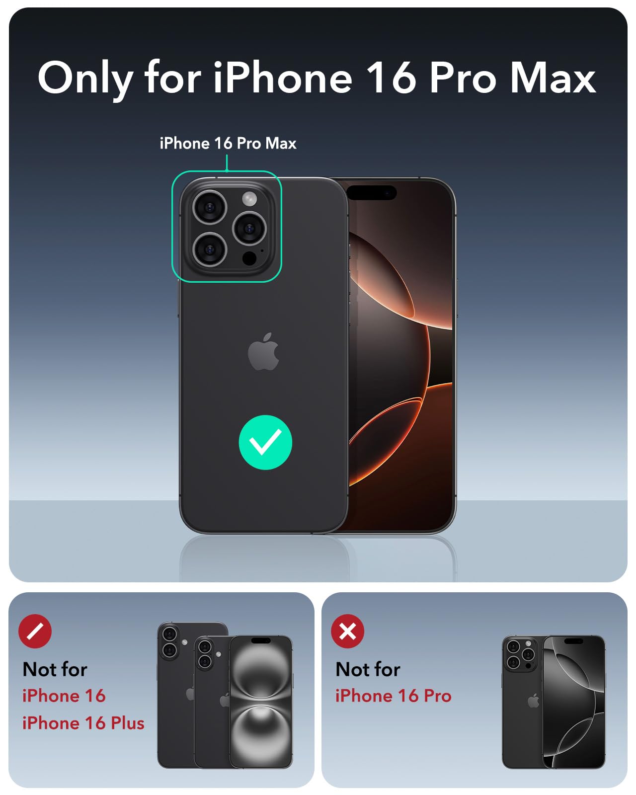 Foto 3 pulgar | Funda De Teléfono Esr Para Iphone 16 Pro Max Con Soporte Black Cyber Series - Venta Internacional.