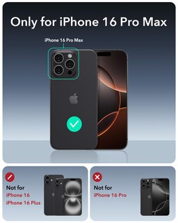 Foto 2 | Funda De Teléfono Esr Para Iphone 16 Pro Max Con Soporte Black Cyber Series - Venta Internacional.