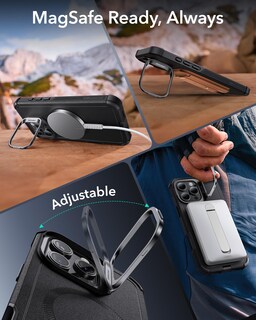 Foto 7 | Funda De Teléfono Esr Para Iphone 16 Pro Max Con Soporte Black Cyber Series - Venta Internacional.