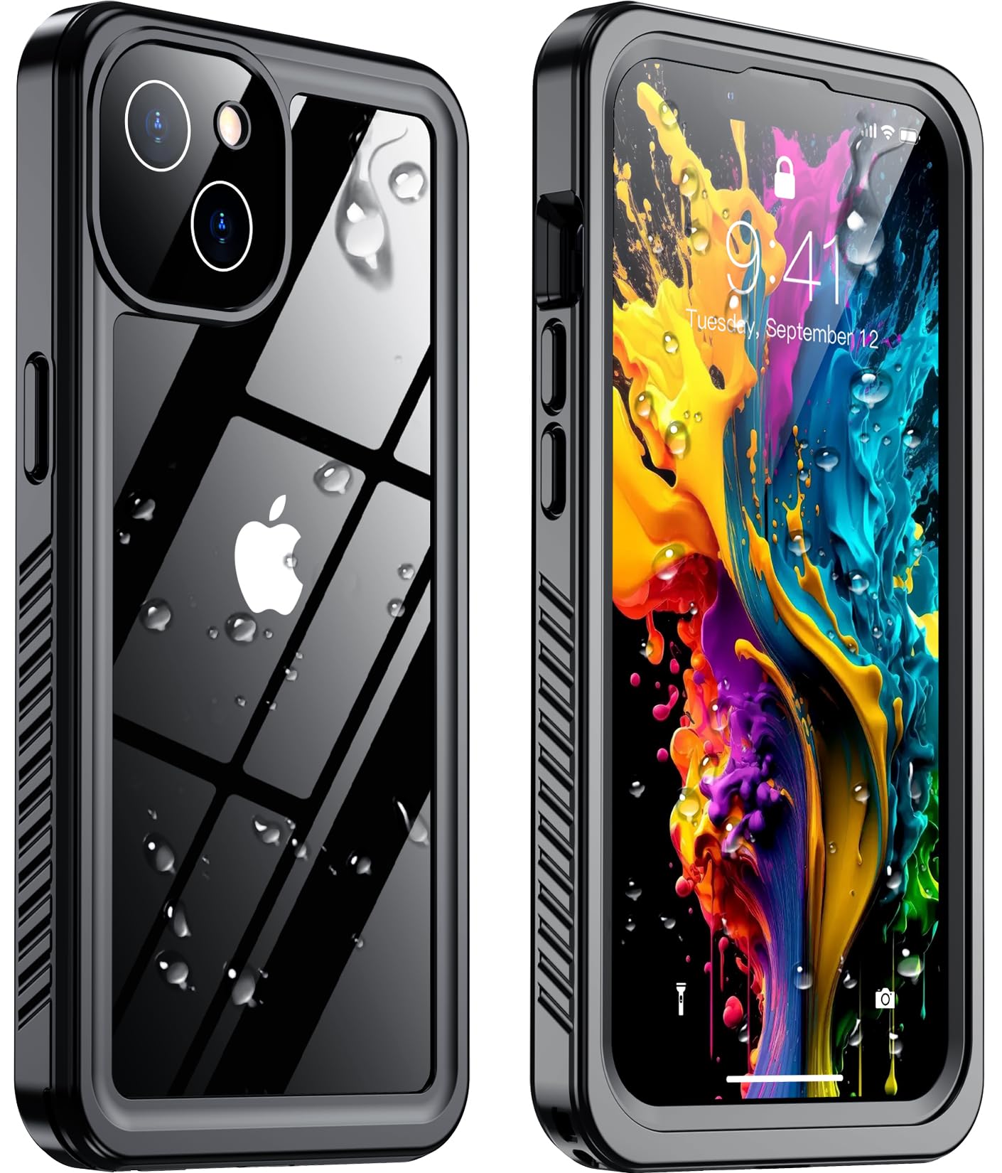 Foto 2 pulgar | Funda De Teléfono Temdan Impermeable Ip68 Para Iphone 13 De 6.1 Pulgadas, Negra - Venta Internacional.