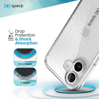 Foto 2 | Funda Para Teléfono Móvil Speck Gemshell, Transparente Y Platino Con Purpurina Para Iphone 16 - Venta Internacional.