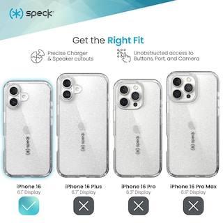 Foto 3 | Funda Para Teléfono Móvil Speck Gemshell, Transparente Y Platino Con Purpurina Para Iphone 16 - Venta Internacional.