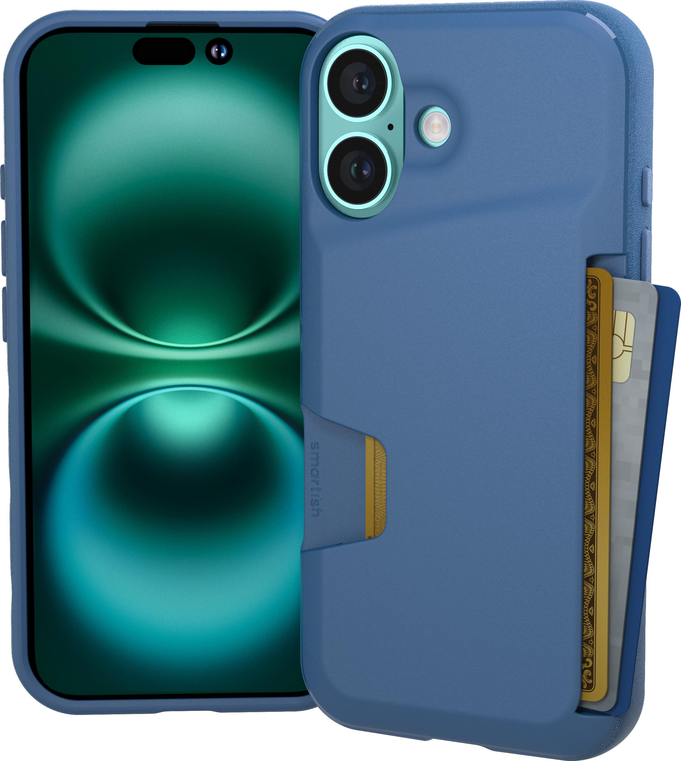 Foto 2 pulgar | Funda Tipo Cartera Smartish  Para Iphone 16 Wallet Slayer Vol. 1, Color Azul - Venta Internacional.