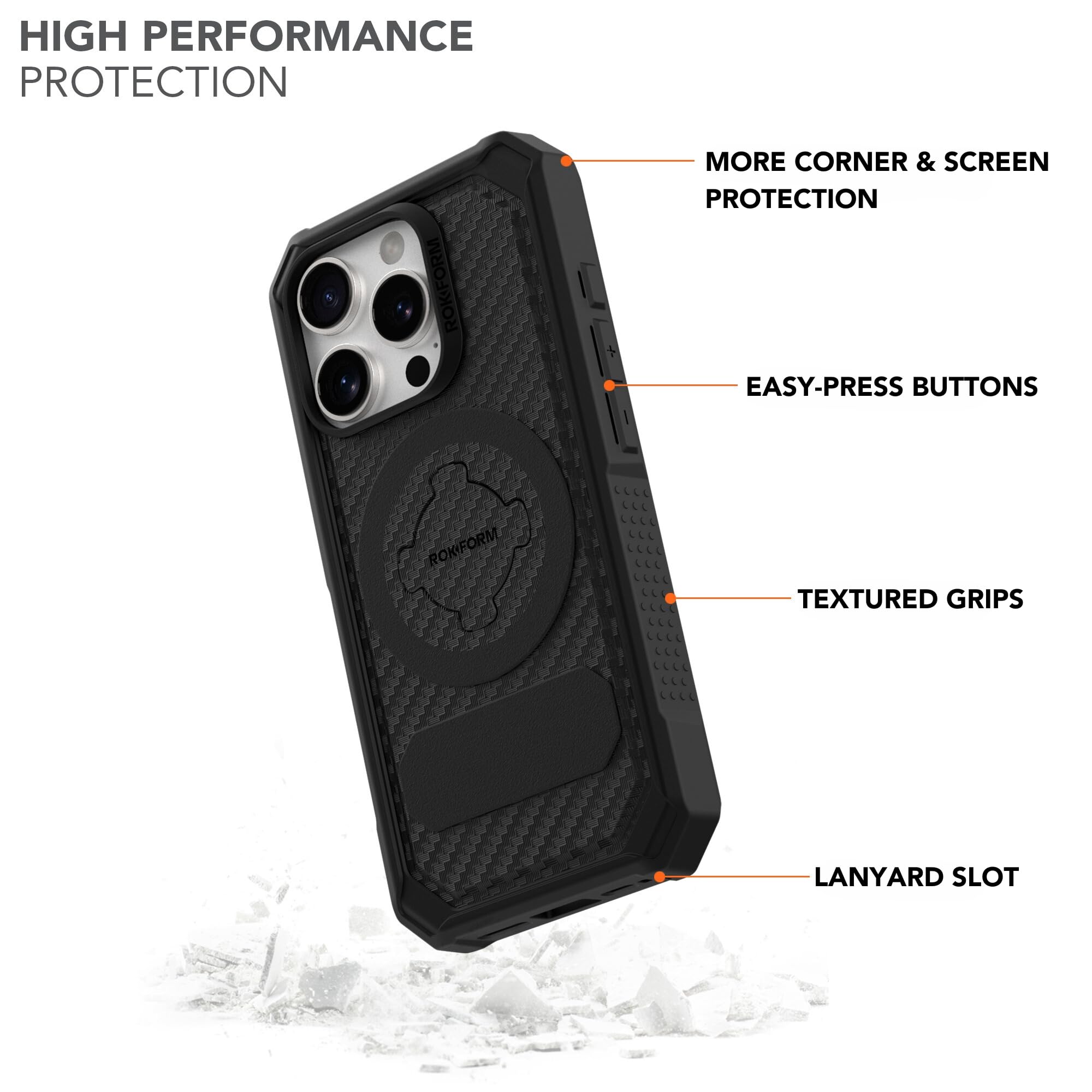 Foto 4 pulgar | Funda Rokform Rugged Para Iphone 16 Pro Con Funda Magnética Negra - Venta Internacional.