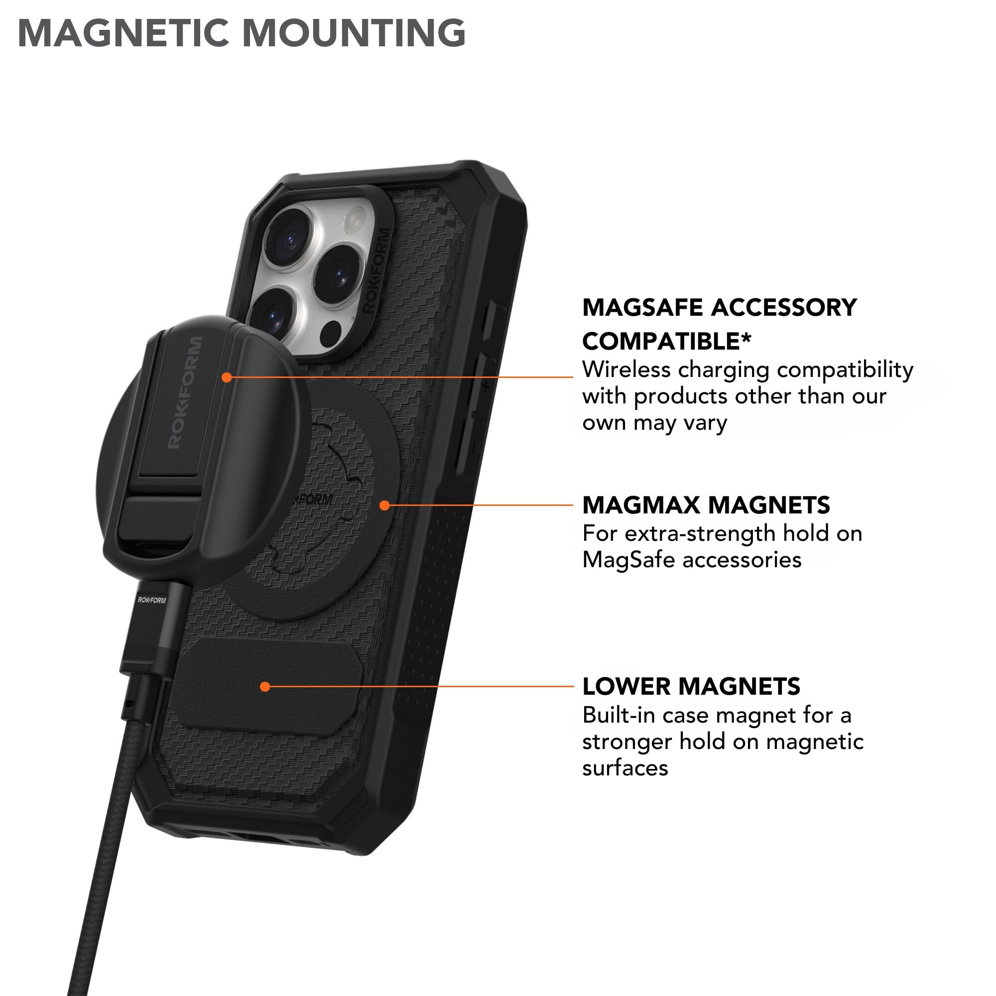 Foto 6 pulgar | Funda Rokform Rugged Para Iphone 16 Pro Con Funda Magnética Negra - Venta Internacional.