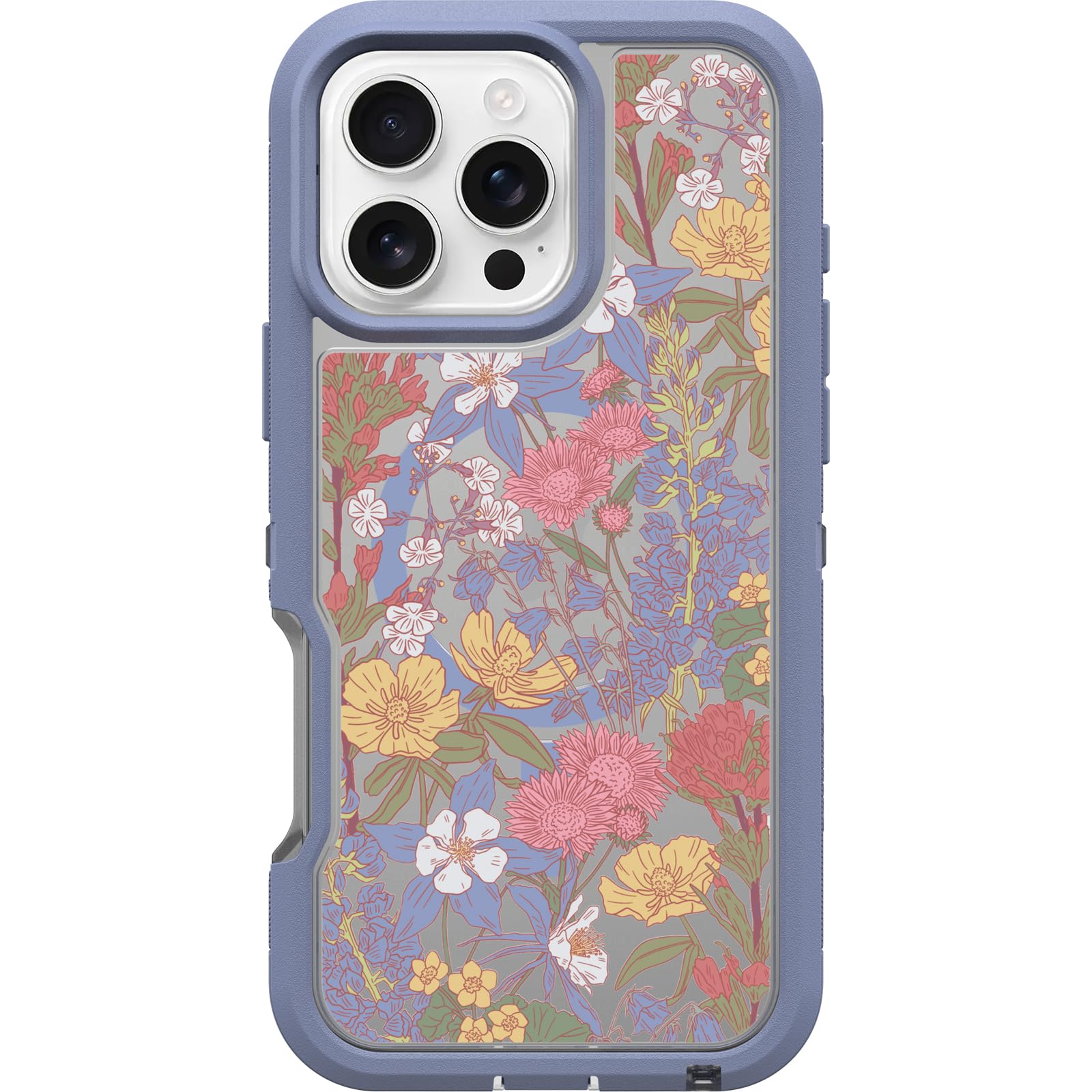Funda Para Teléfono Otterbox Defender Series Xt, Transparente, Floral, Morado - Venta Internacional.