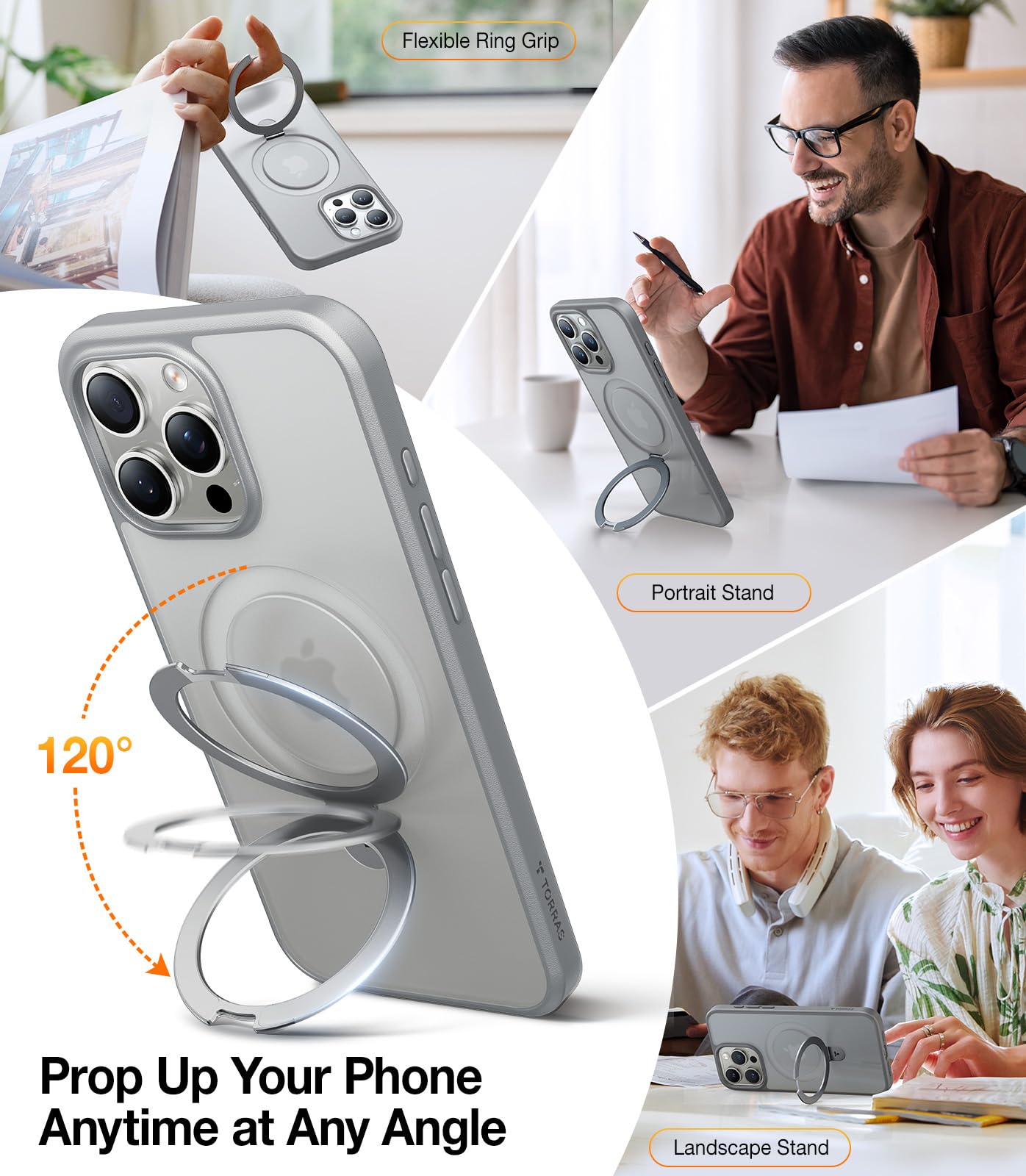 Foto 4 pulgar | Funda Con Soporte Magnético Torras Para Iphone 16 Pro Max - Venta Internacional.