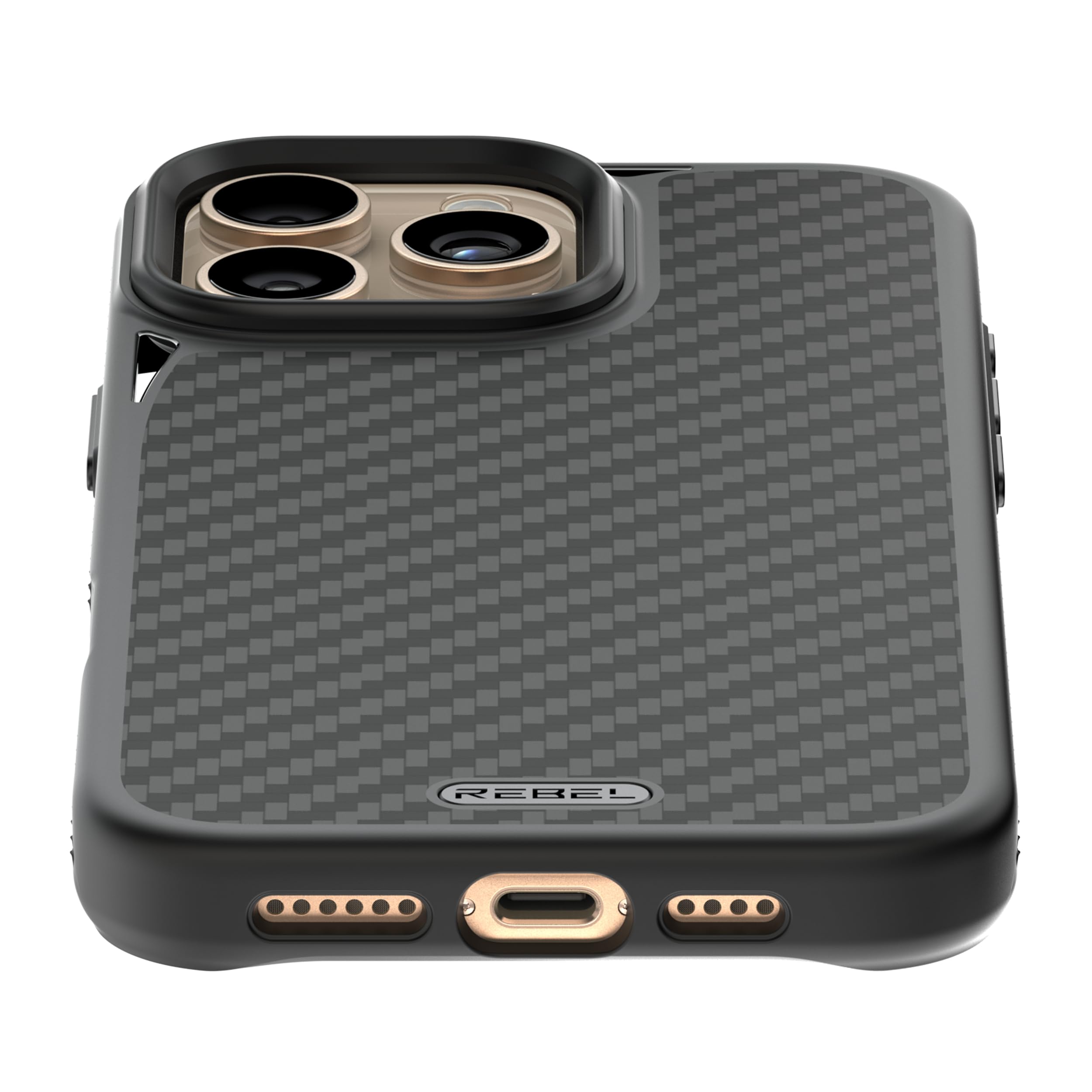 Foto 8 pulgar | Funda Rebel Para Iphone 16 Pro Max Gen-6 De Fibra De Aramida Negra - Venta Internacional.