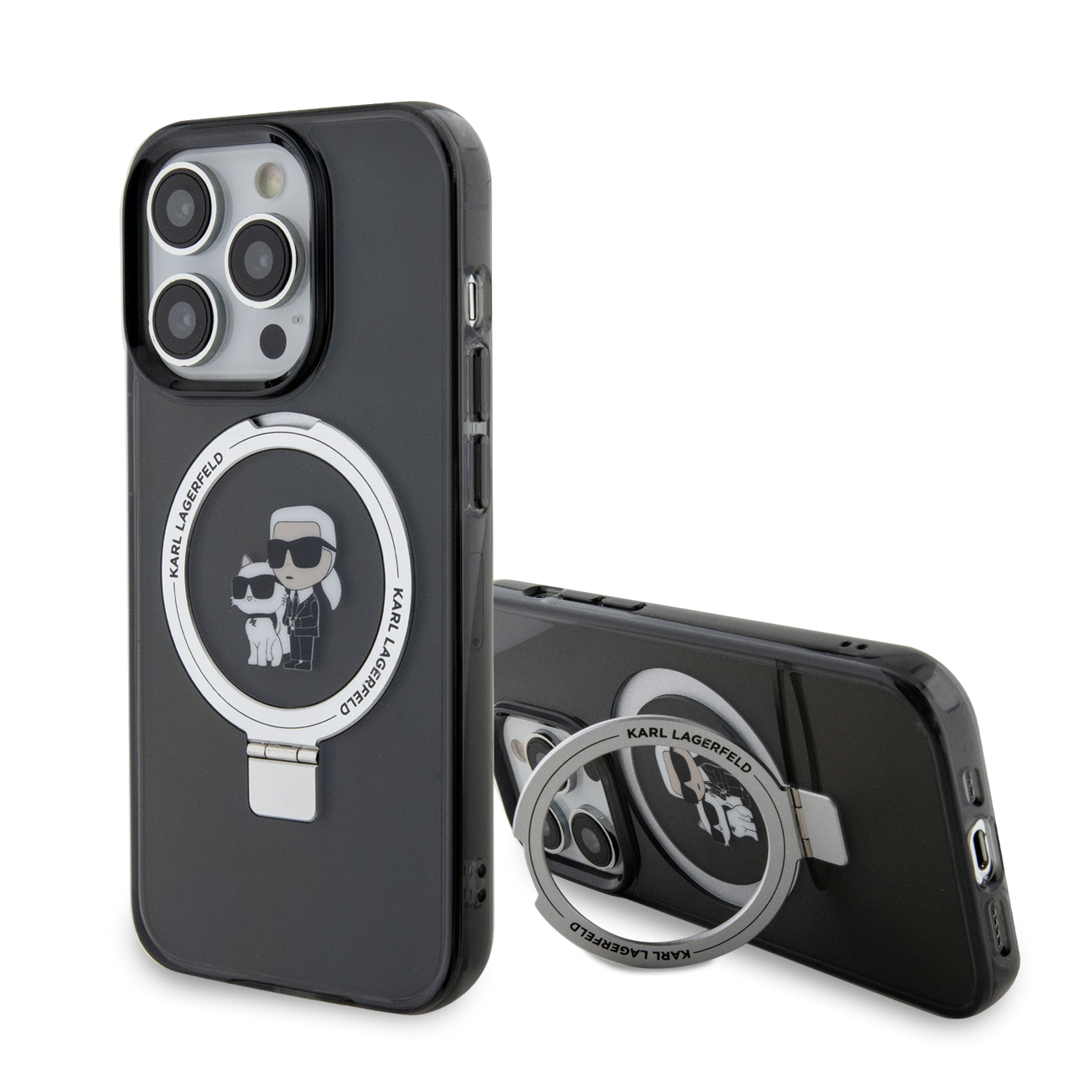 Foto 2 pulgar | Funda Karl Lager Ringstand Para Iphone 13 Pro - Original Negro