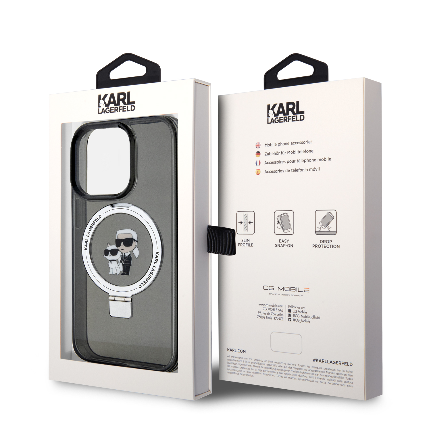 Foto 9 pulgar | Funda Karl Lager Ringstand Para Iphone 13 Pro - Original Negro
