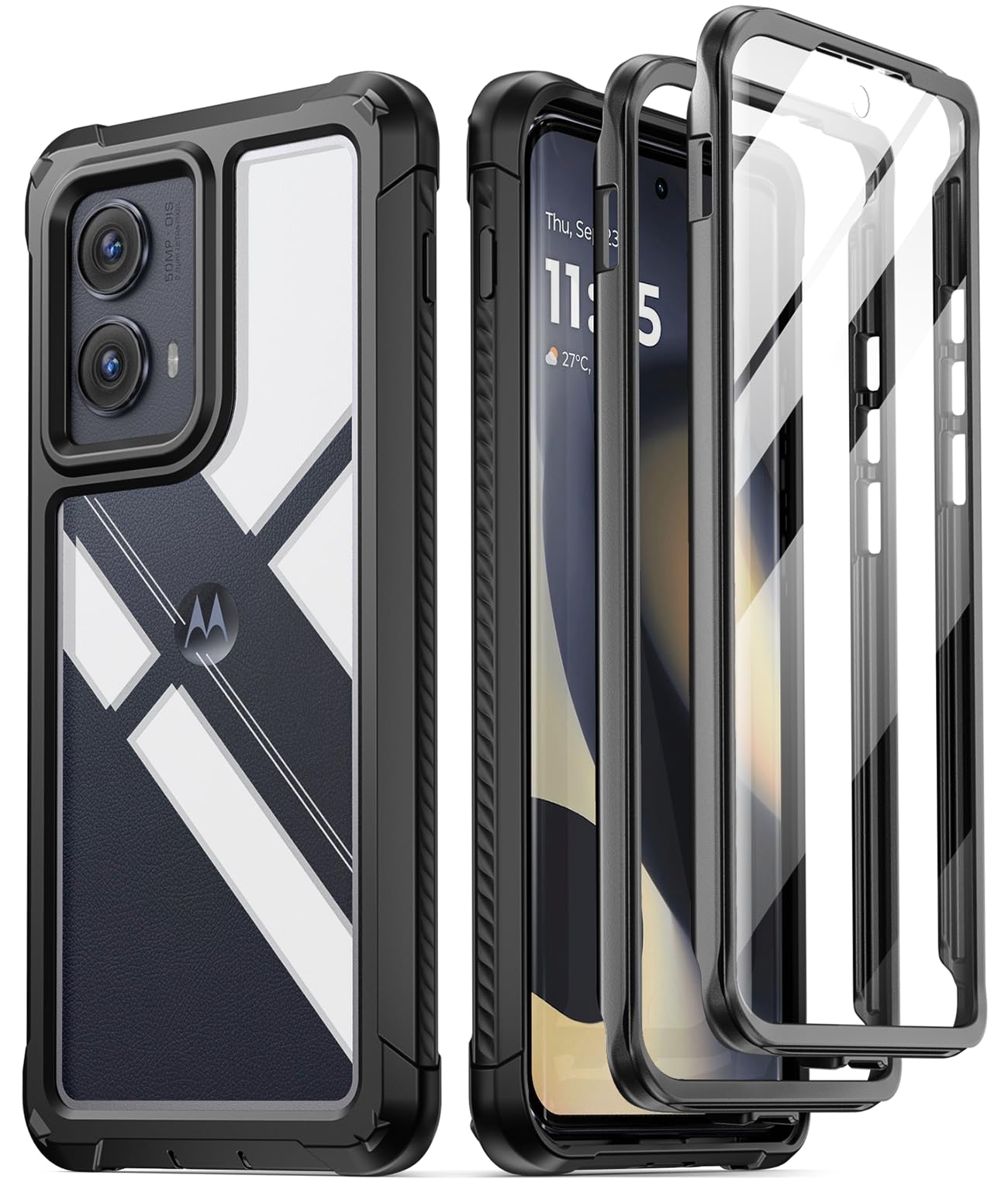 Foto 1 | Funda Poetic Guardian Para Motorola Moto Edge 2024, Color Negro Y Transparente - Venta Internacional.