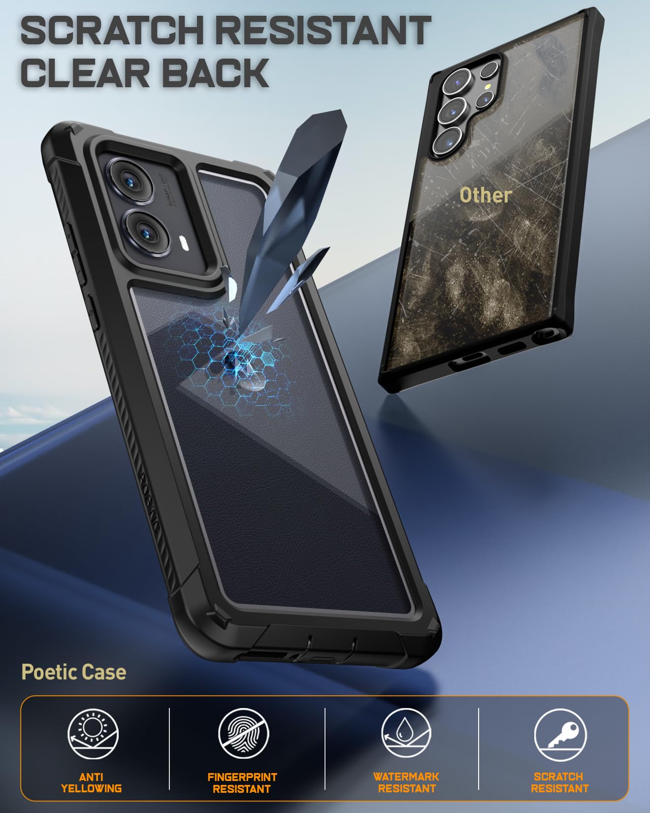 Foto 4 pulgar | Funda Poetic Guardian Para Motorola Moto Edge 2024, Color Negro Y Transparente - Venta Internacional.