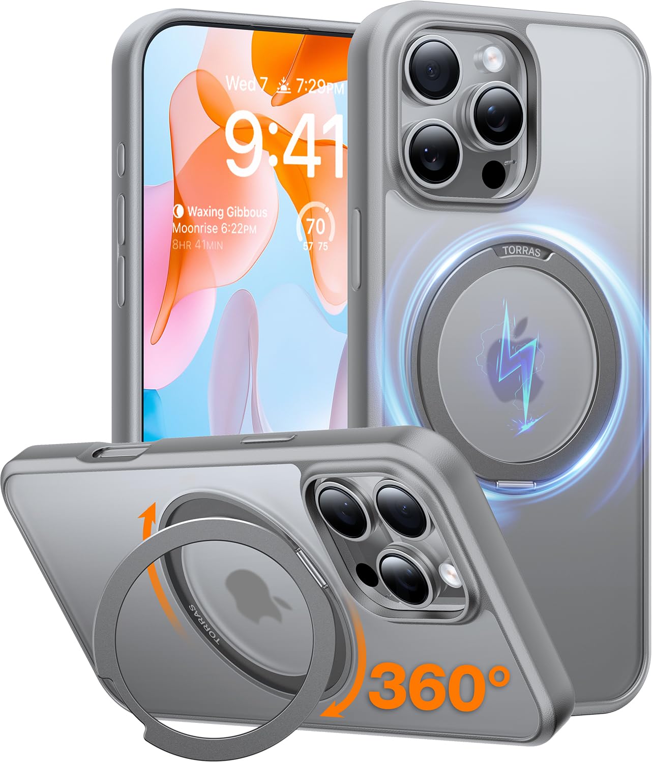 Foto 2 pulgar | Funda Para Teléfono Torras Mejorada Con Anillo Magnético Giratorio De 360° Para Iphone 16 Pro Max - Venta Internacion