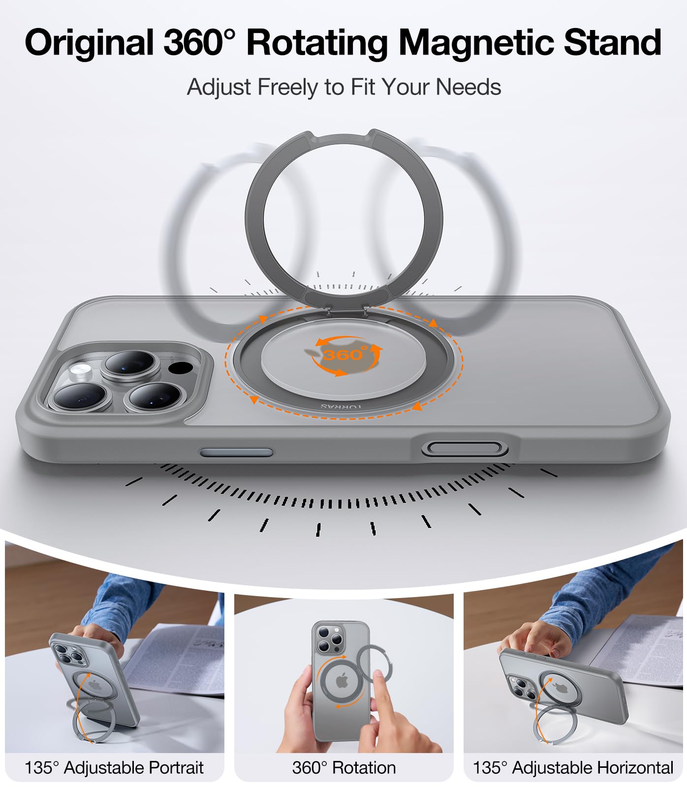 Foto 3 pulgar | Funda Para Teléfono Torras Mejorada Con Anillo Magnético Giratorio De 360° Para Iphone 16 Pro Max - Venta Internacion