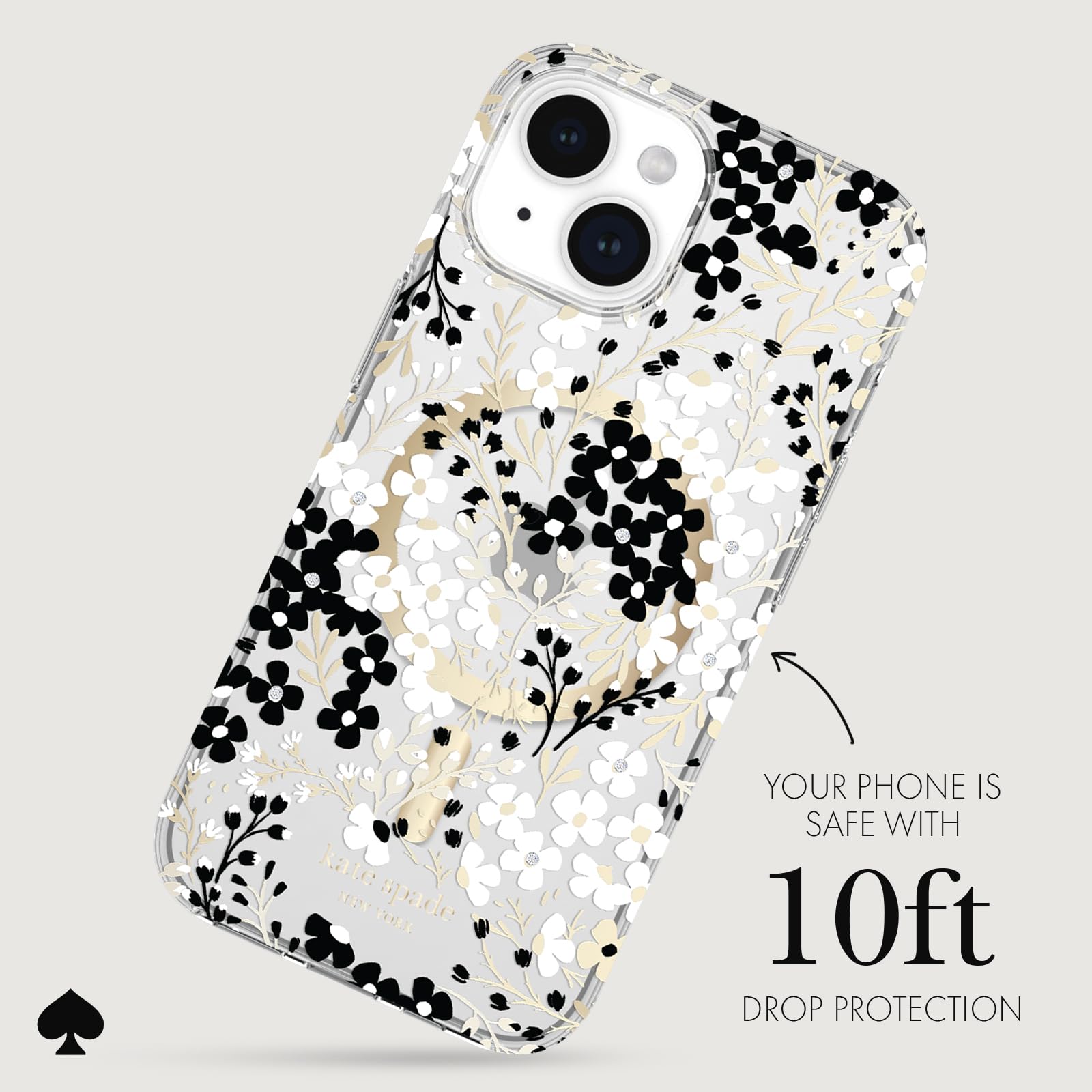 Foto 4 pulgar | Funda De Teléfono Kate Spade New York Con Estampado Floral Multicolor Para Iphone 15/14/13 - Venta Internacional.