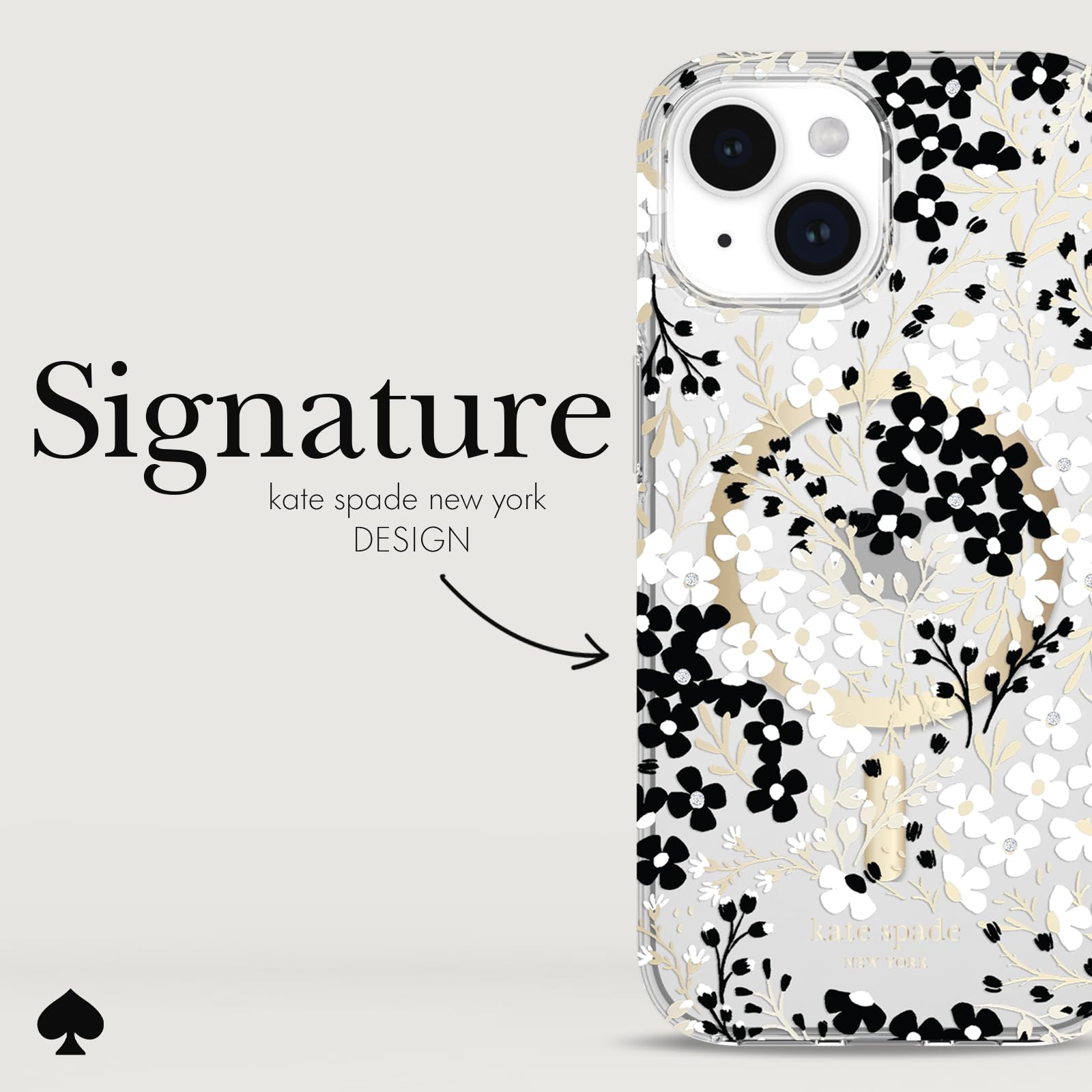 Foto 5 pulgar | Funda De Teléfono Kate Spade New York Con Estampado Floral Multicolor Para Iphone 15/14/13 - Venta Internacional.