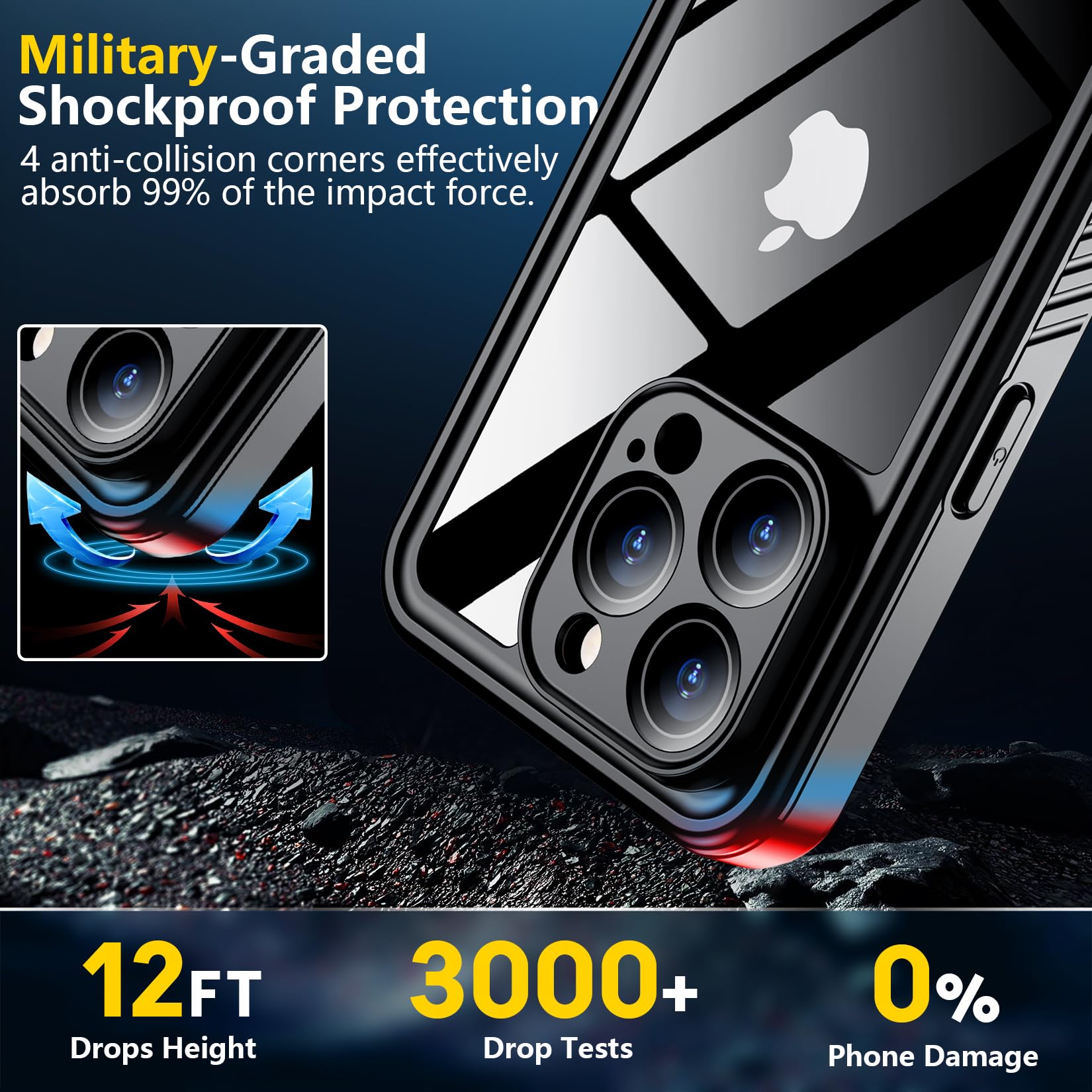 Foto 5 pulgar | Funda Spidercase Para Iphone 16 Pro Max Impermeable Negra - Venta Internacional.