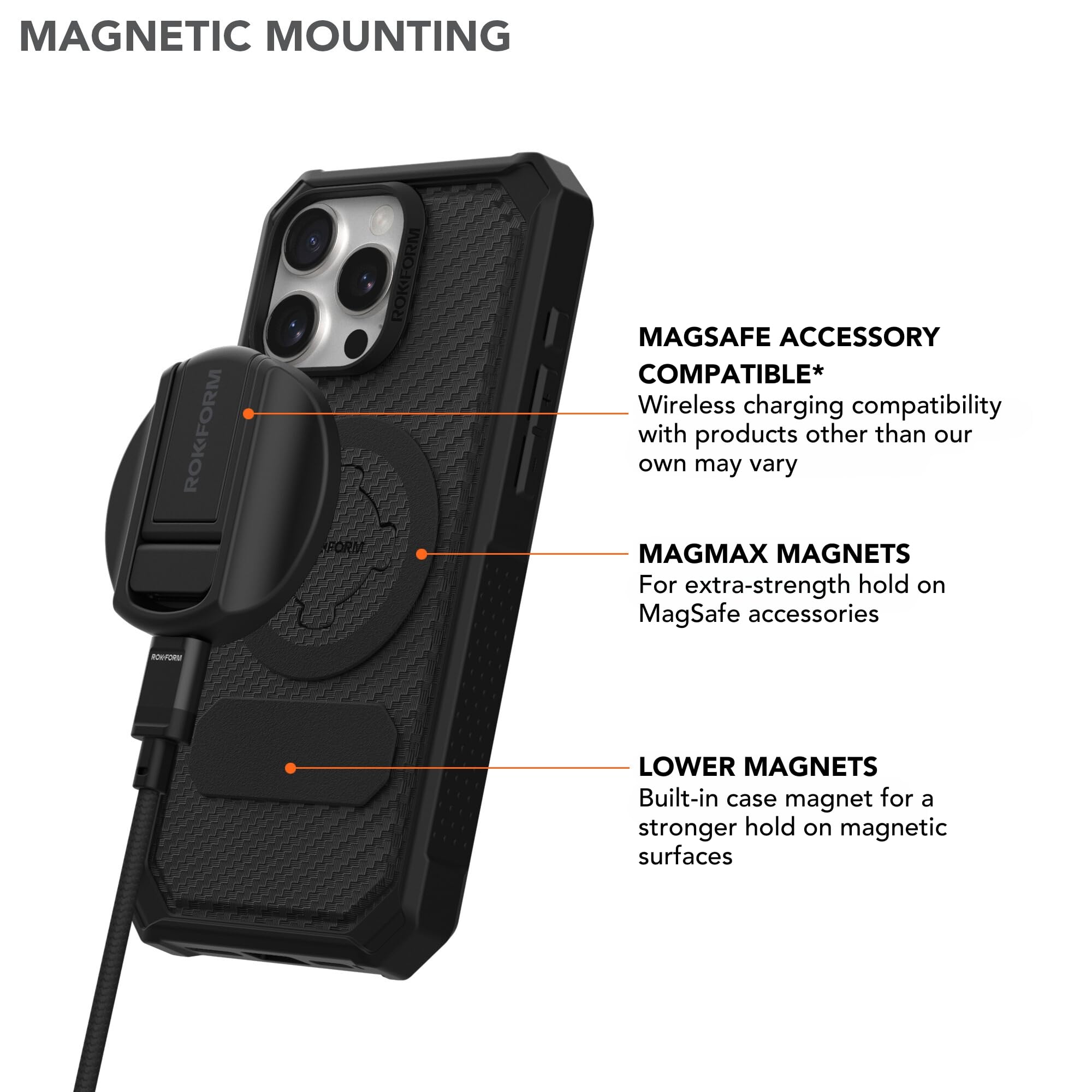 Foto 6 pulgar | Funda Rokform Rugged Para Iphone 16 Pro Max Con Imán Negro - Venta Internacional.