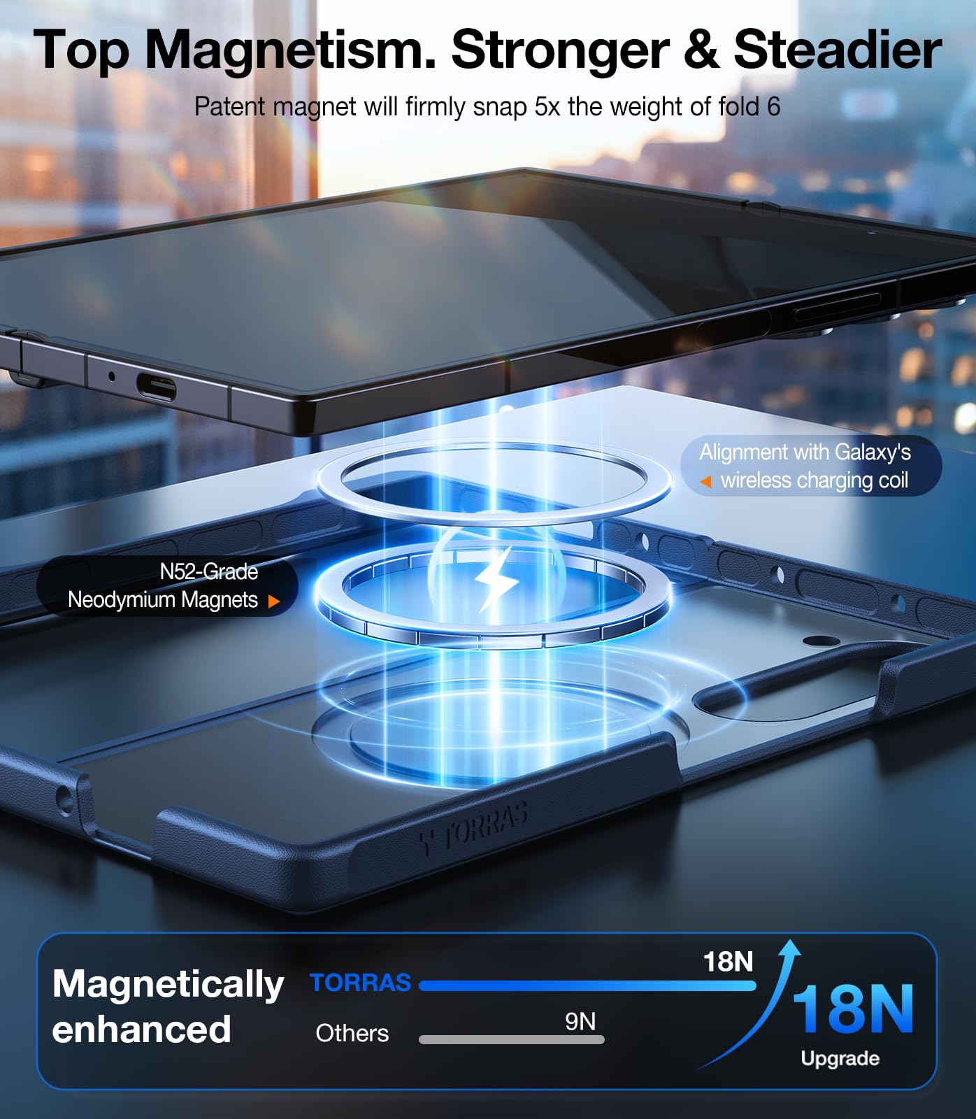 Foto 3 pulgar | Funda De Teléfono Torras Magnética A Prueba De Golpes Para Samsung Z Fold 6 - Venta Internacional.