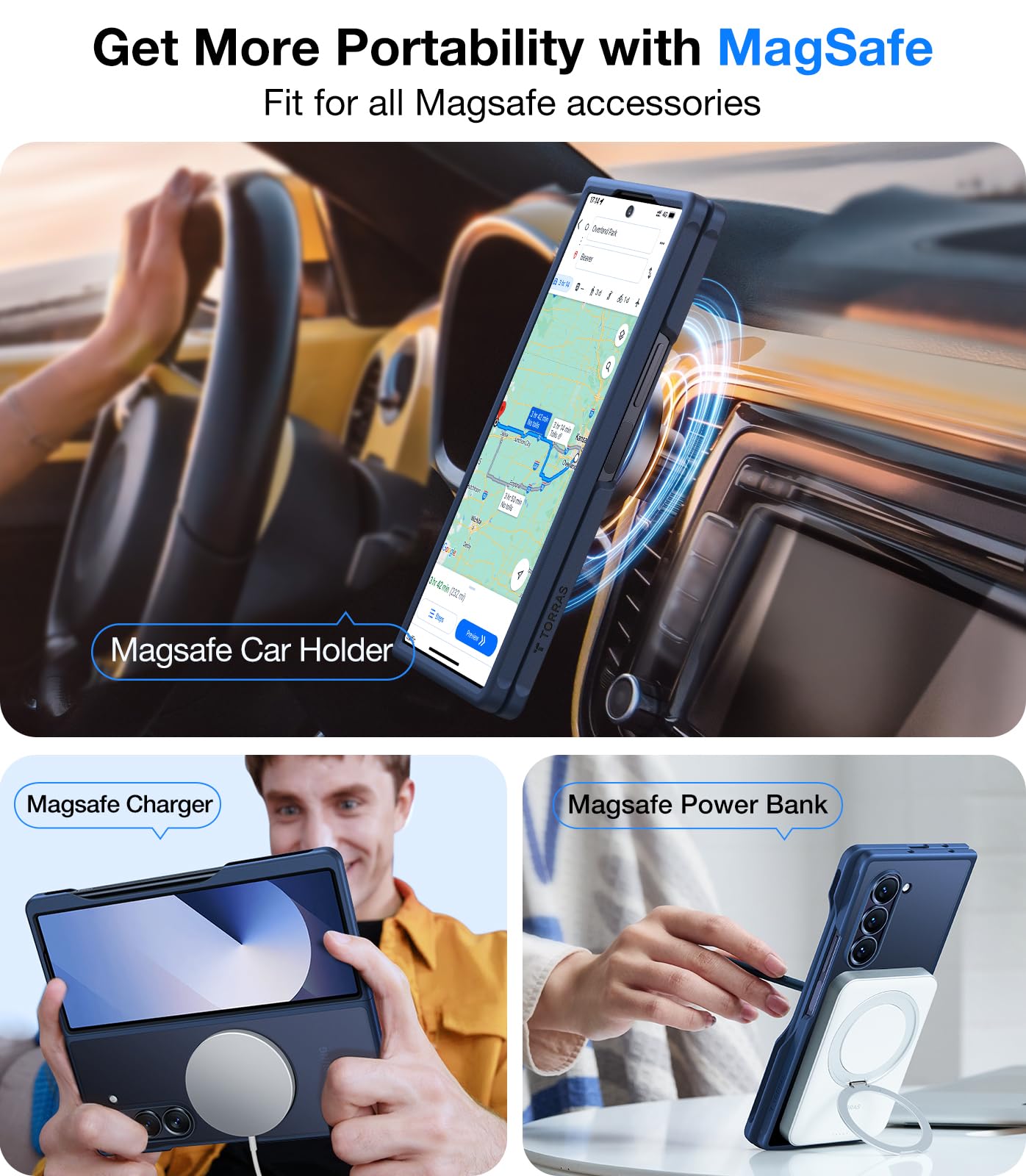 Foto 4 pulgar | Funda De Teléfono Torras Magnética A Prueba De Golpes Para Samsung Z Fold 6 - Venta Internacional.