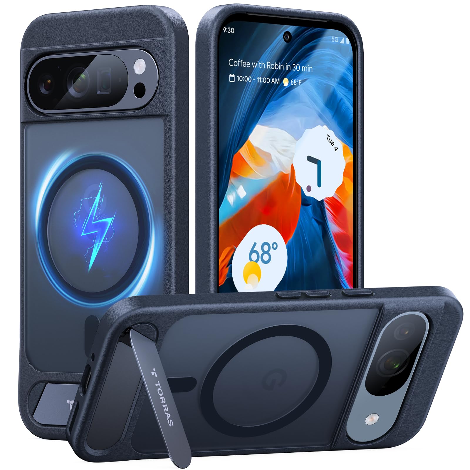 Foto 2 pulgar | Funda De Teléfono Torras Magnética Y Soporte Con Caída De 3,6 M Para Google Pixel 9/9 Pro - Venta Internacional.