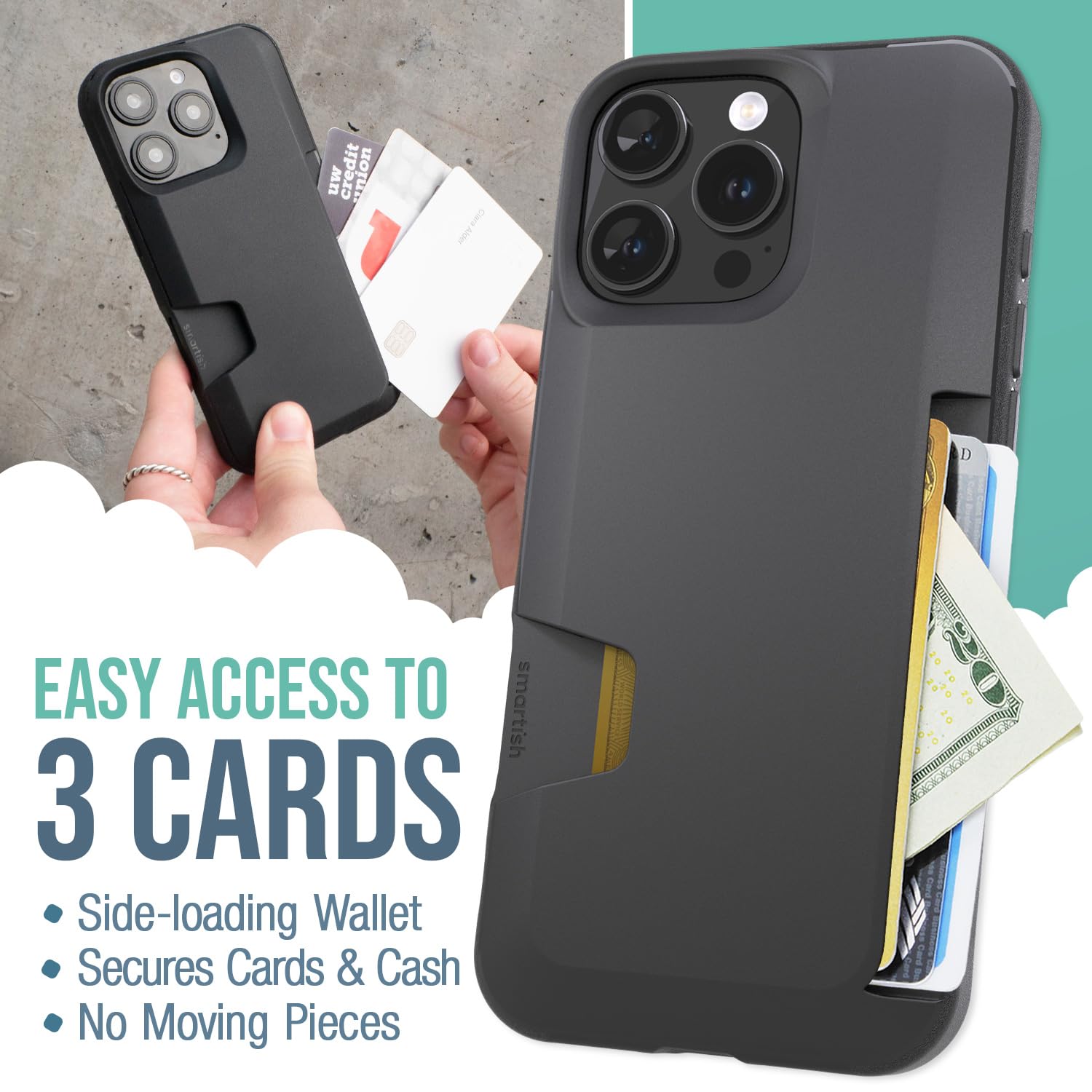 Foto 3 pulgar | Funda Tipo Cartera Smartish  Para Iphone 16 Pro Max Wallet Slayer, Vol. 1 - Venta Internacional.