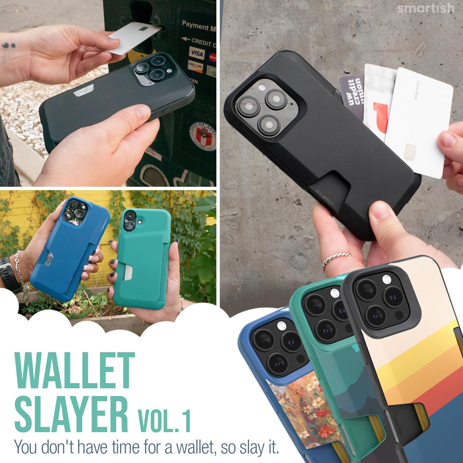 Foto 7 pulgar | Funda Tipo Cartera Smartish  Para Iphone 16 Pro Max Wallet Slayer, Vol. 1 - Venta Internacional.