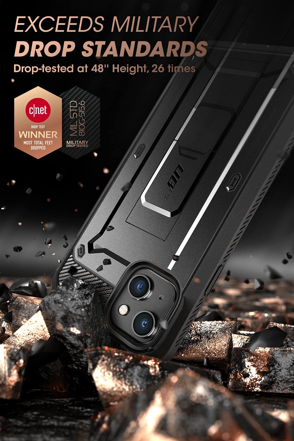 Foto 4 pulgar | Funda De Teléfono Supcase Unicorn Beetle Pro Para Iphone 13 Negra - Venta Internacional.