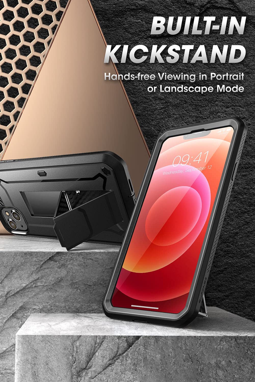 Foto 5 pulgar | Funda De Teléfono Supcase Unicorn Beetle Pro Para Iphone 13 Negra - Venta Internacional.