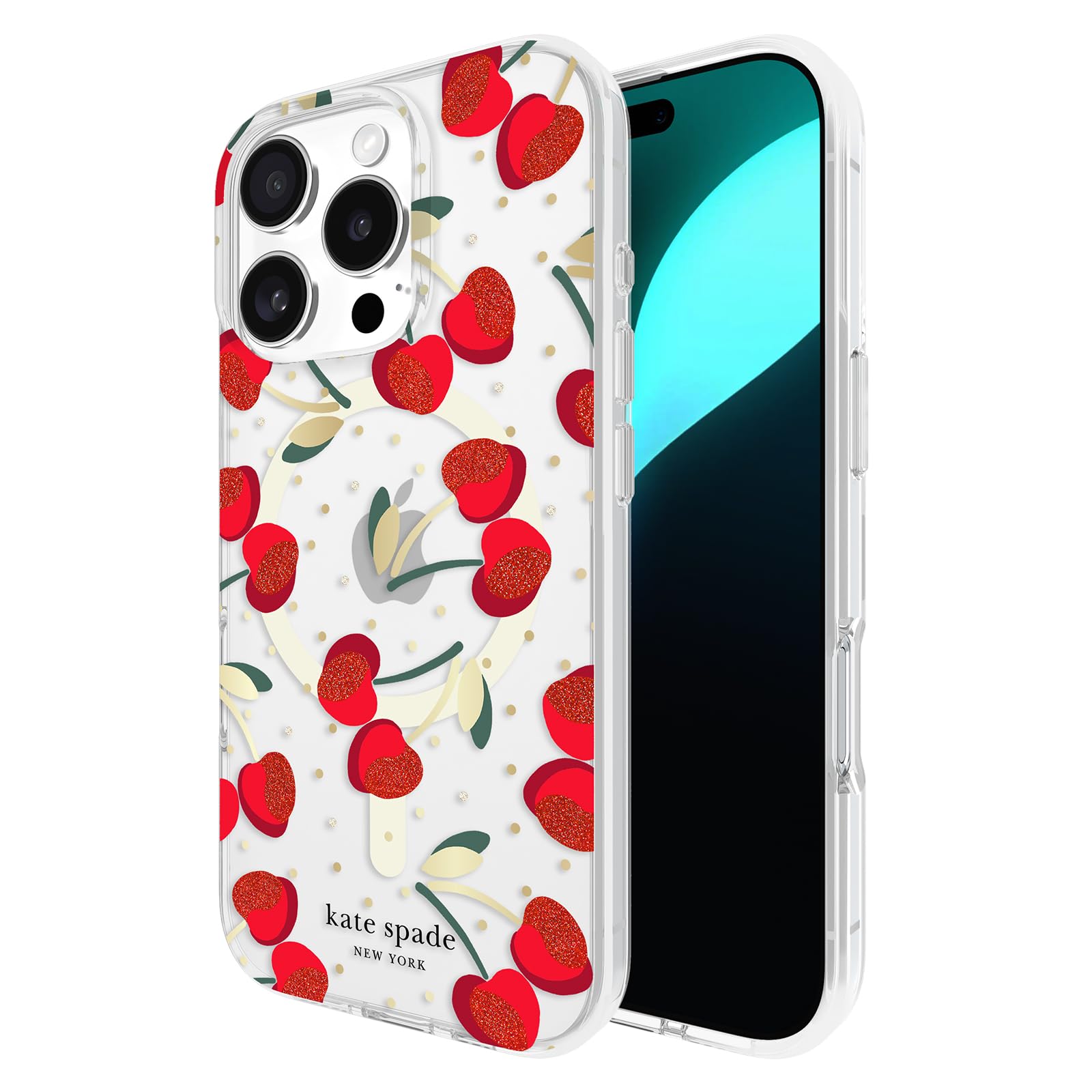 Funda De Teléfono Kate Spade New York Para Iphone 16 Pro Cherry Dot Gems - Venta Internacional.