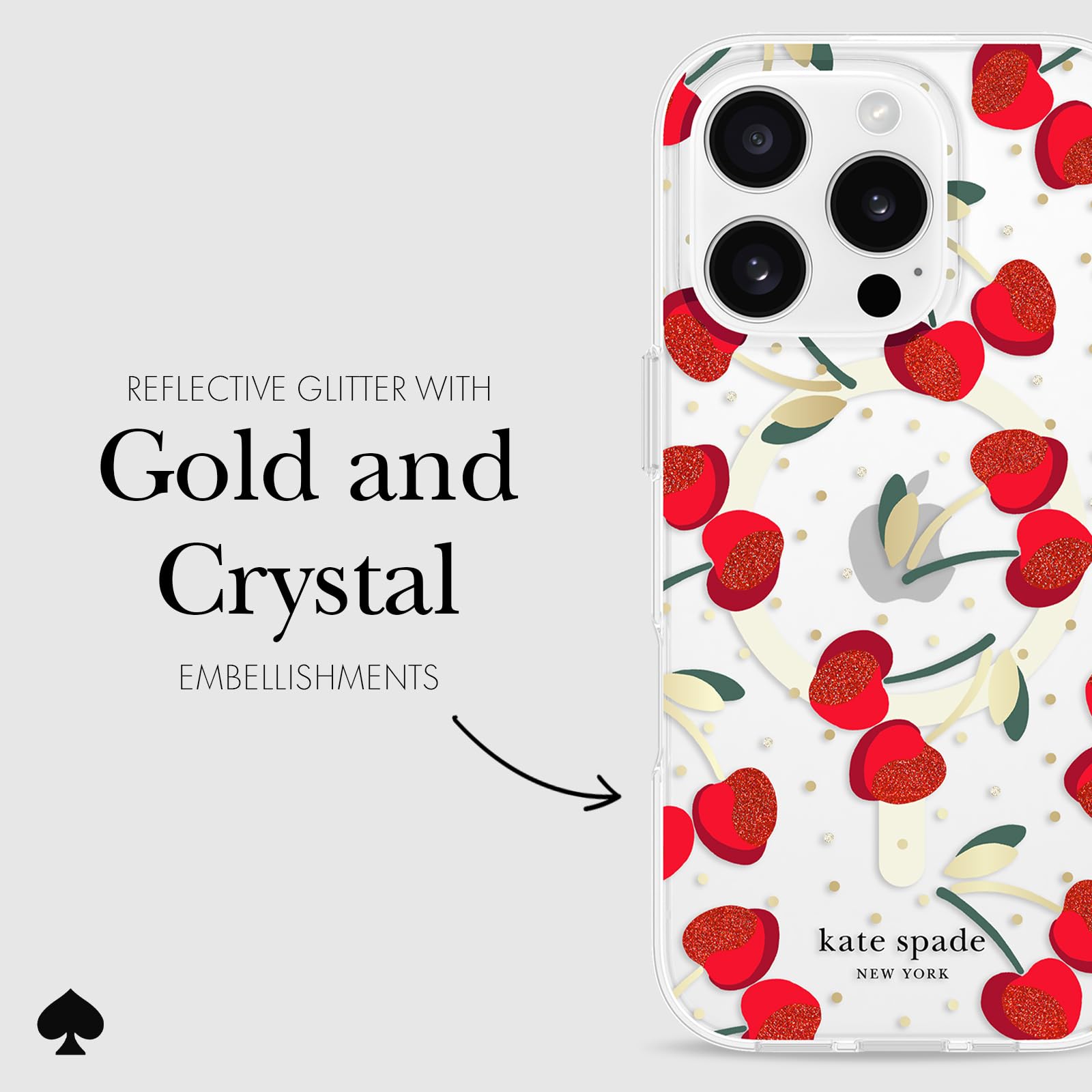 Foto 5 | Funda De Teléfono Kate Spade New York Para Iphone 16 Pro Cherry Dot Gems - Venta Internacional.