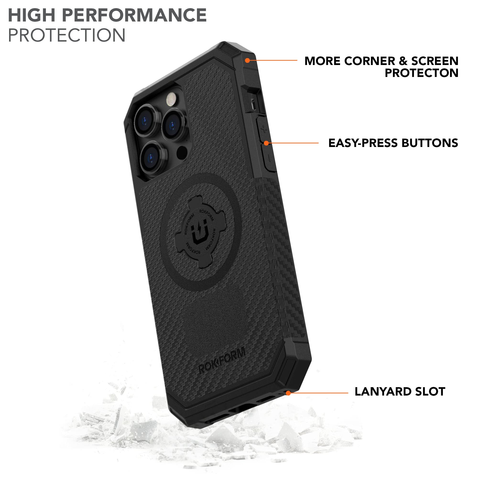 Foto 3 pulgar | Funda Rokform Rugged Series Para Iphone 14 Pro Max, Color Negro - Venta Internacional.