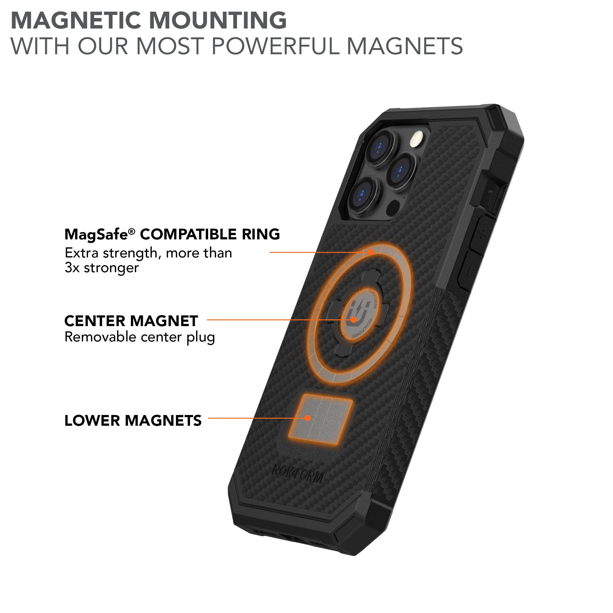 Foto 4 pulgar | Funda Rokform Rugged Series Para Iphone 14 Pro Max, Color Negro - Venta Internacional.