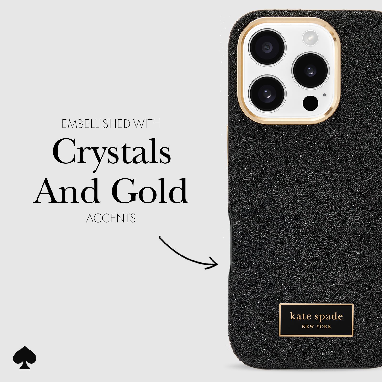 Foto 6 pulgar | Funda De Teléfono Kate Spade New York Para Iphone 16 Pro Crystal Pave - Venta Internacional.