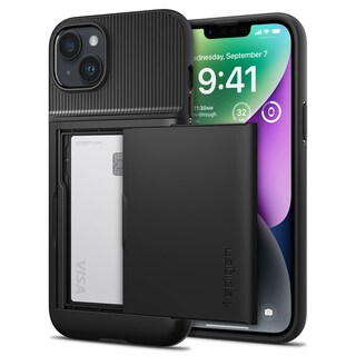 Foto 1 | Funda Spigen Slim Armor Cs Para Iphone 14, Color Negro De Grado Militar - Venta Internacional.