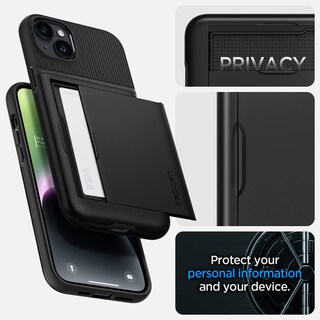 Foto 5 | Funda Spigen Slim Armor Cs Para Iphone 14, Color Negro De Grado Militar - Venta Internacional.