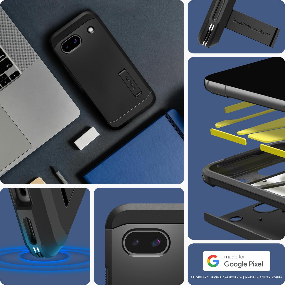 Foto 3 pulgar | Funda Spigen Tough Armor Para Google Pixel 8a (2024), Color Negro - Venta Internacional.