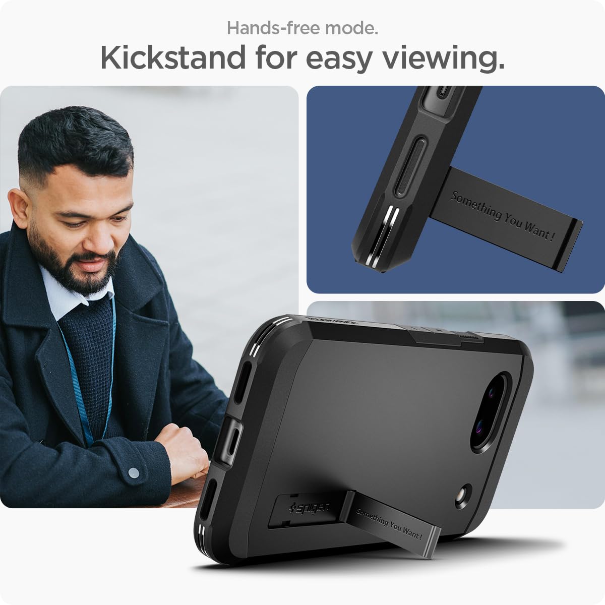 Foto 7 pulgar | Funda Spigen Tough Armor Para Google Pixel 8a (2024), Color Negro - Venta Internacional.