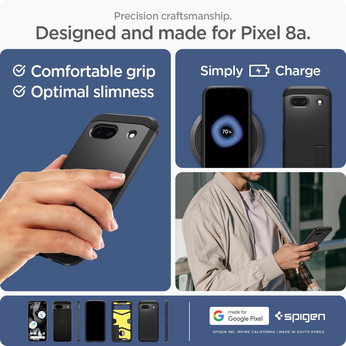 Foto 7 | Funda Spigen Tough Armor Para Google Pixel 8a (2024), Color Negro - Venta Internacional.