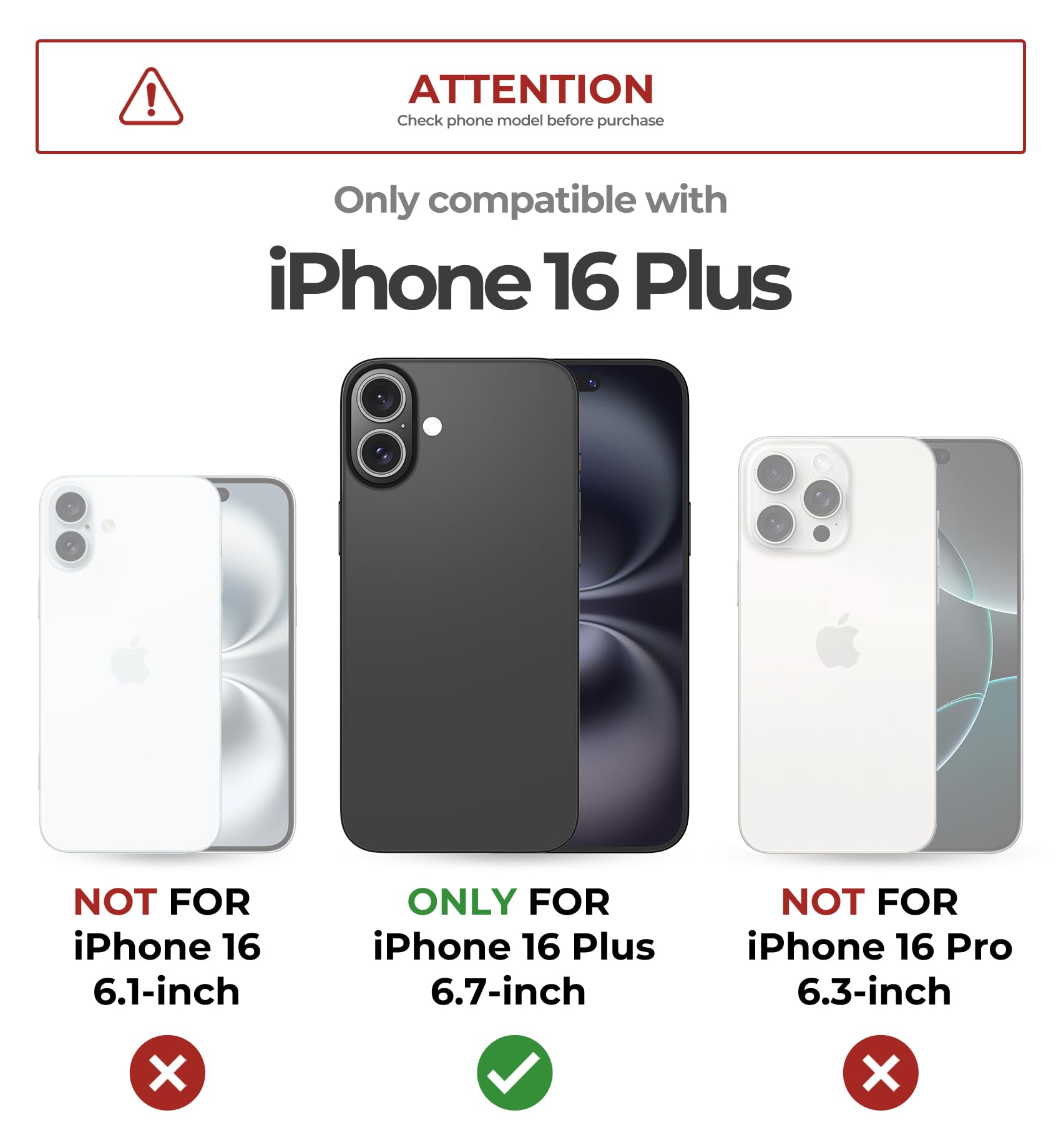 Foto 2 | Funda Dexnor Para Iphone 16 Plus Con Cámara Deslizante, Color Negro - Venta Internacional.